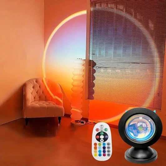 1pc-The new sunset light comes with earbuds and remote control in 16 colors Customized version Santa Secret